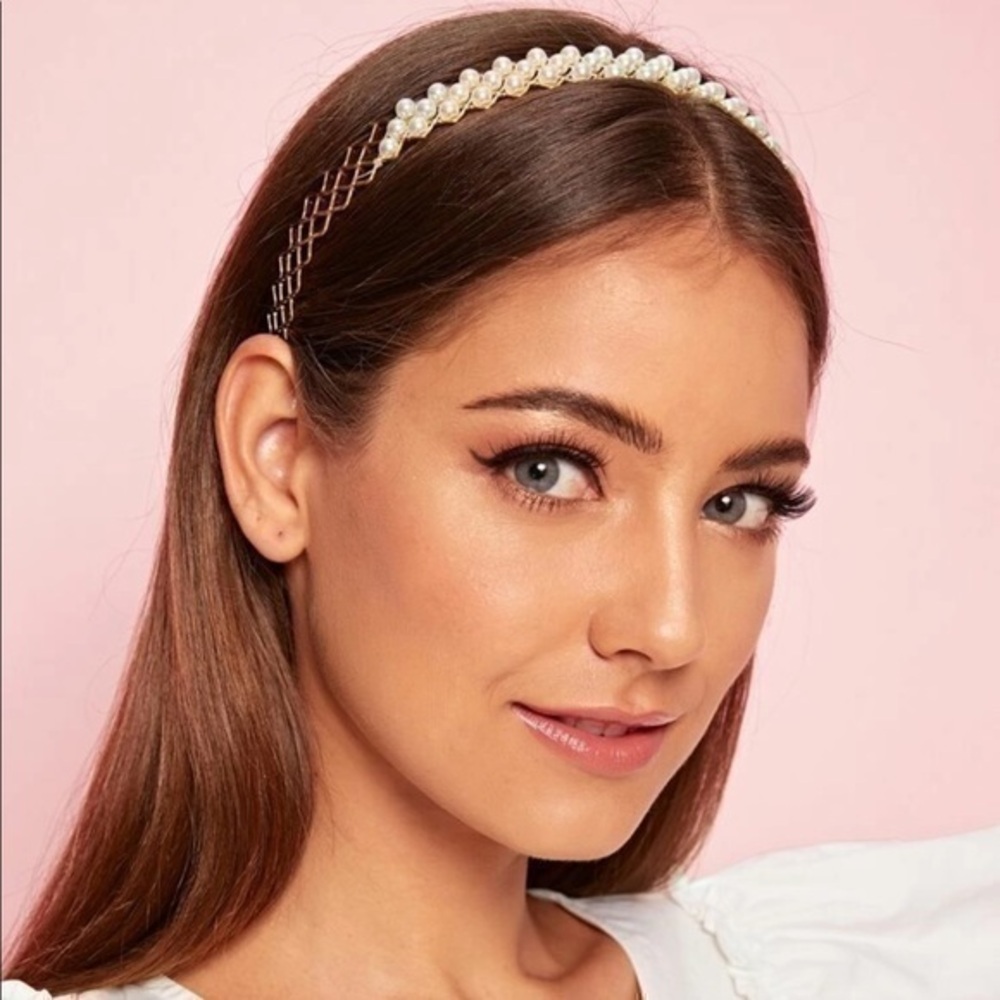 💋 Bridal prom pearl headband